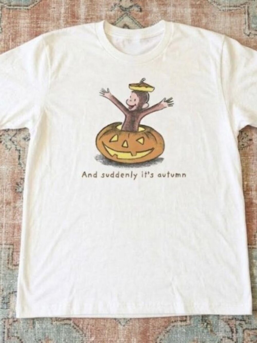 Curious George Halloween pumpkin tee